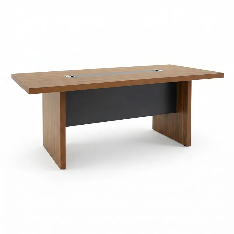 Masa de conferinta Oscar 5cm, nuc - antracit, 200x100x76 cm - Nuc