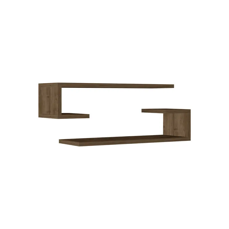 Eldo rafturi de perete set de 2, nuc, 60x20x15 cm - Nuc