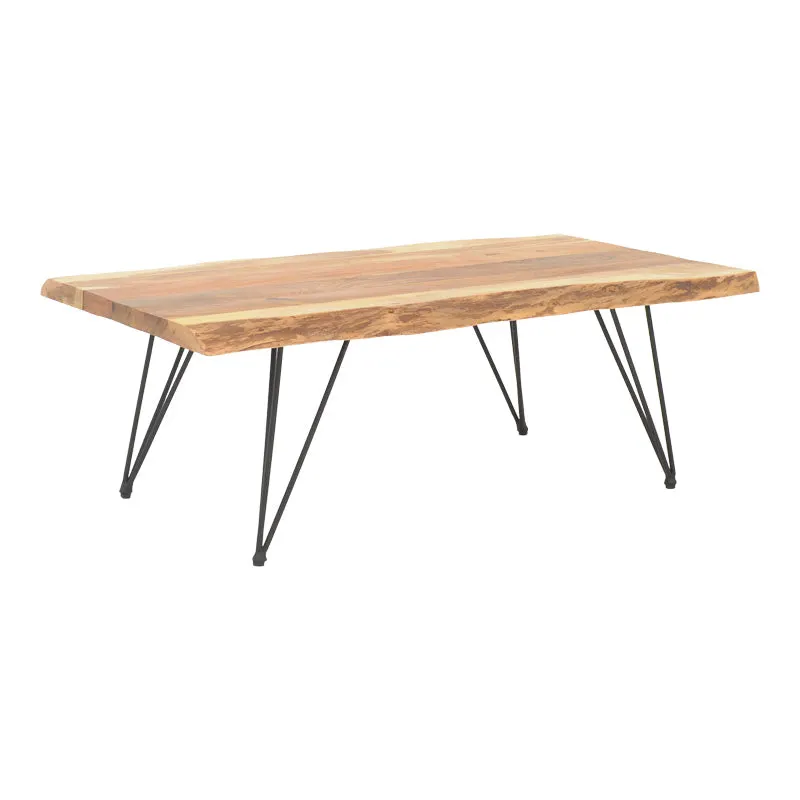 Masuta de cafea lemn masiv acacia de gradina Miles Boho, Natural, 115x69x41 cm - Natur