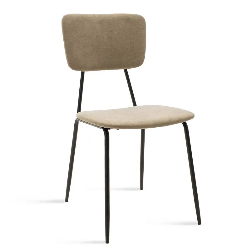 Scaun Tania, stofa si metal, 43x53x84 cm - Bej