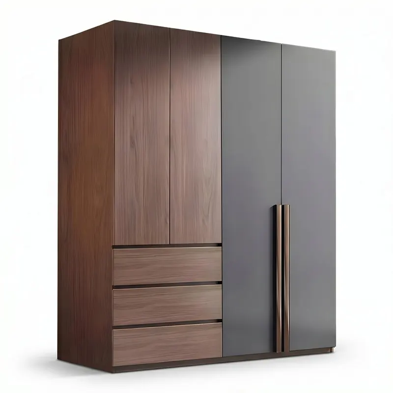 Dulap Sonlen cu 4 usi si 3 sertare, Nuc, 160x52x195 cm - Nuc