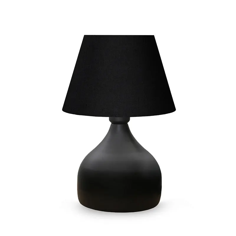 Lampa de Masa PWL-1068, neagra-bej, D22x32 cm - Negru