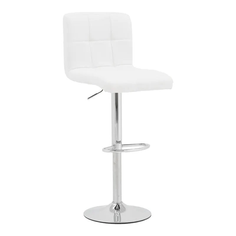 Scaun de bar Remina, Alb - Negru, 44x44x112 cm - Alb