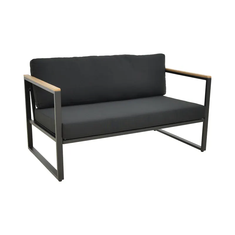 Canapea Two-seater sofa Aurelio, Negru, 130x74x63 cm - Negru