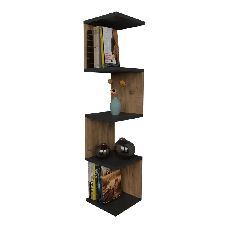Raft de perete Zigzag, 25x25x109 cm - Antracit
