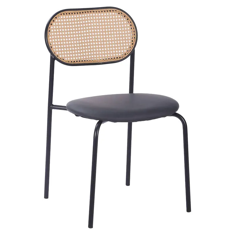Scaun James, Negru - Natural, 50x46x79 cm - Negru