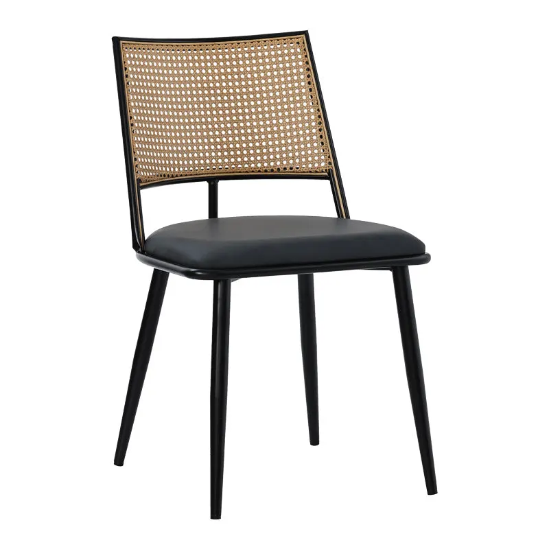 Scaun Giulia rattan textil, Bej - Gri inchis, 49x52x80 cm - Gri inchis