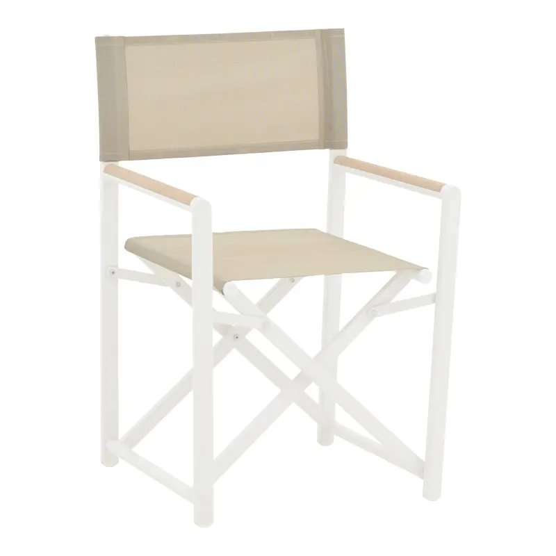 Scaun regizor Mabu, Alb - Gri inchis, 56x48x86 cm - Alb