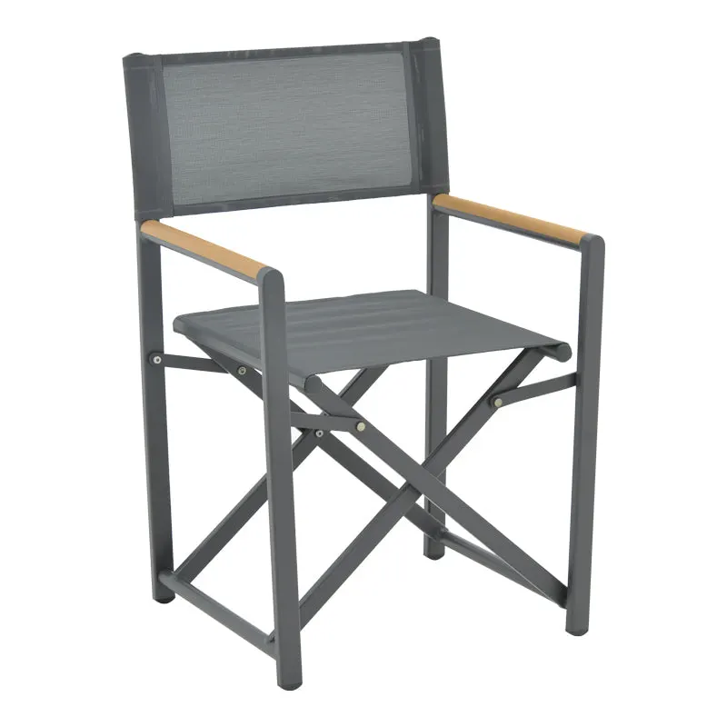 Scaun regizor Mabu, Alb - Gri inchis, 56x48x86 cm - Gri inchis