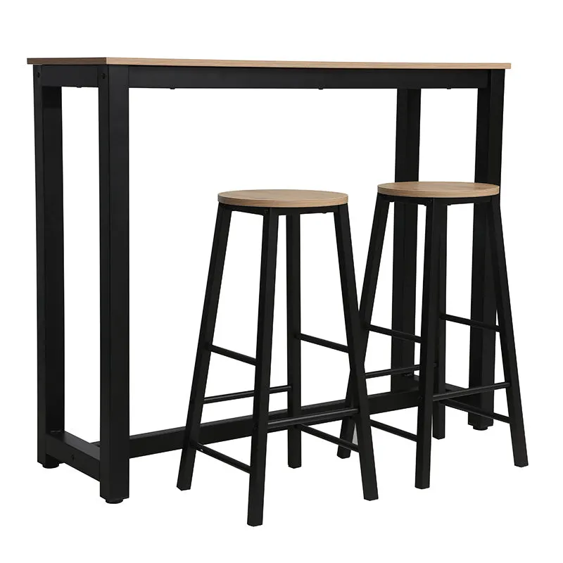 Set de sufragerie, bar Marle, Alb - Negru, 120x40x100 cm - Negru