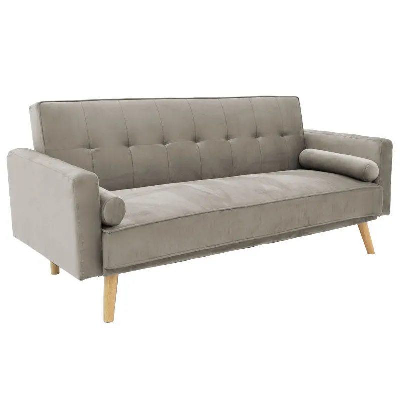 Canapea extensibilă 3 locuri Success, catifea, Diverse culori, 190x80x84 cm - Gri deschis