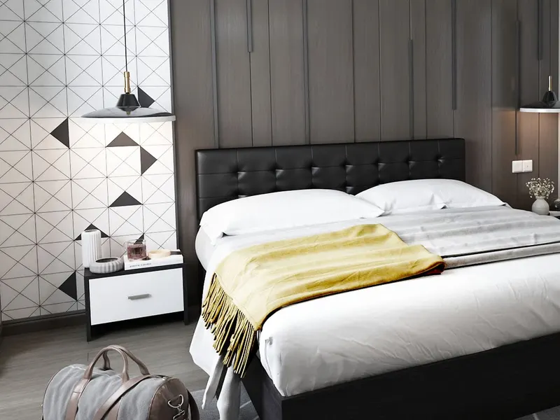 Pat matrimonial Mario tapitat wenge 180x200 — imaginea 2