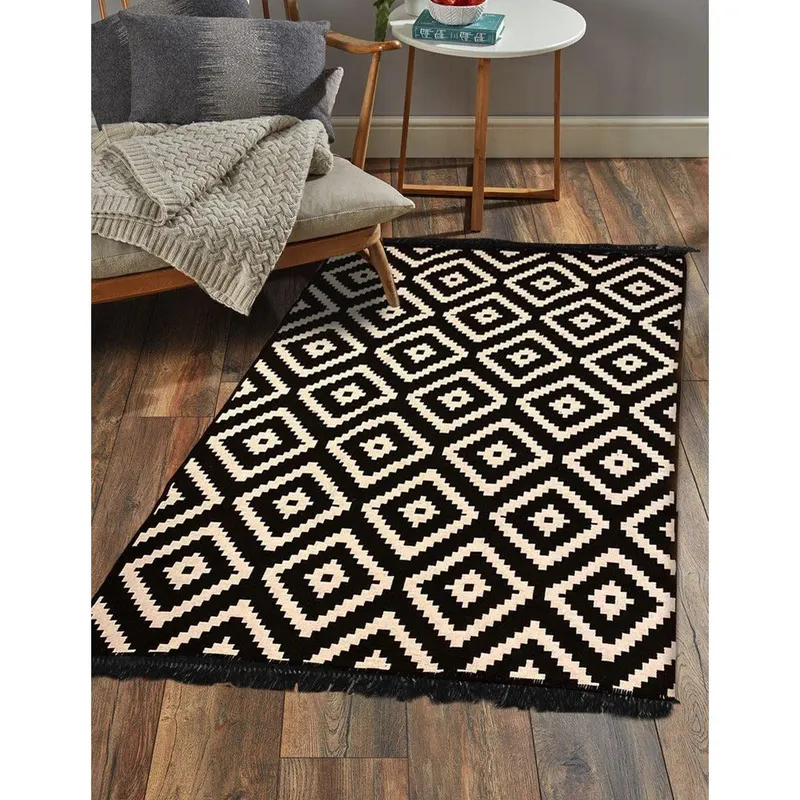Covor Cotton, Negru (diverse dimensiuni) - 80 x 150 / Negru