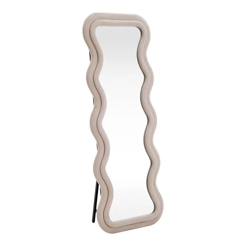 Oglinda decorativa Kerly, Bej - Gri, 60x33x160 cm - Bej