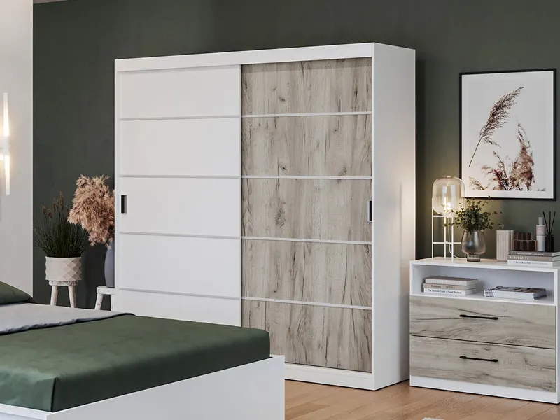 Dulap Forest 184 usi alb/stejar k02 — imaginea 3
