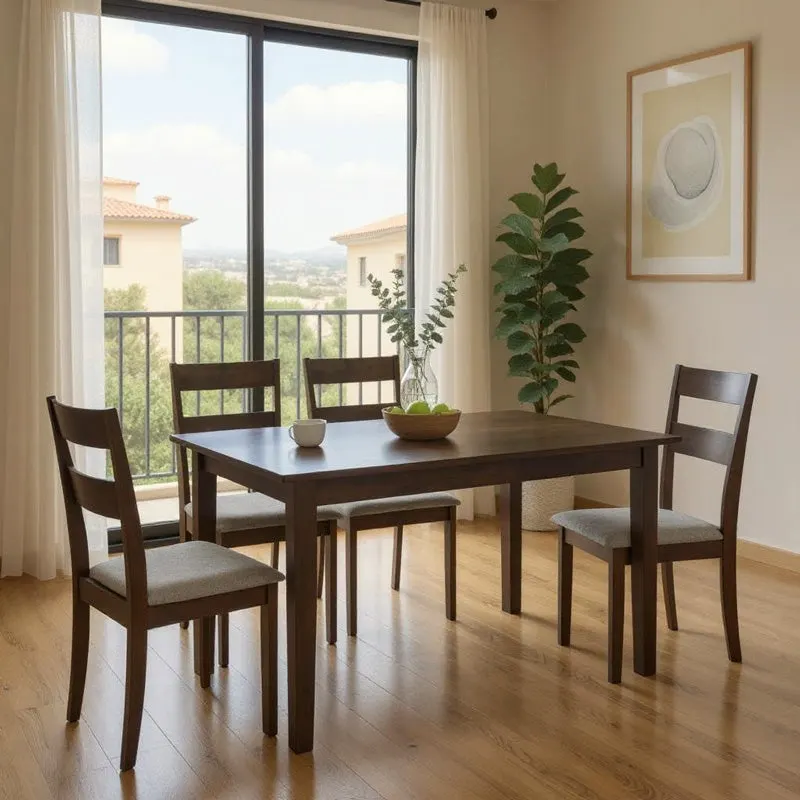 Masă extensibilă Mabor-Dallan, Lemn, 120-150x80x74 cm - Nuc