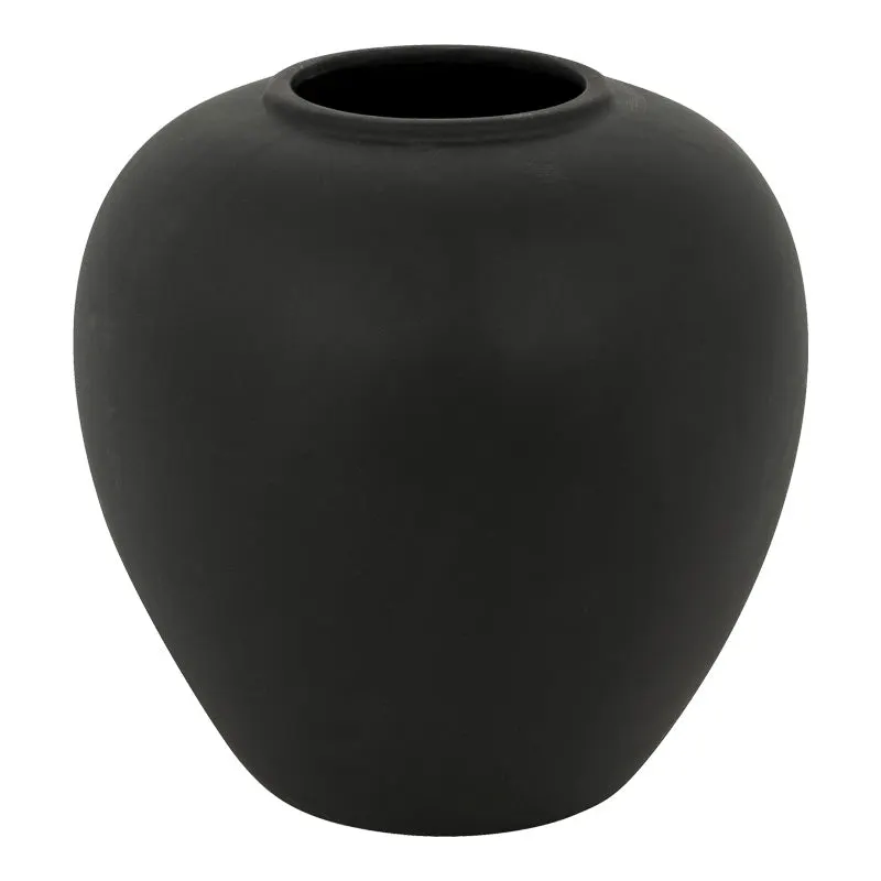 Vază decorativă ceramică Derbe, negru, 22x24 cm - Negru