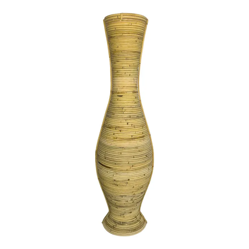 Vază decorativă Virnia, Rattan, Natur, 40x100 cm - Natur
