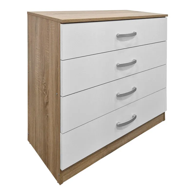 Comoda cu sertare Athos, Lemn, 80x40x79 cm - Sonoma-Alb