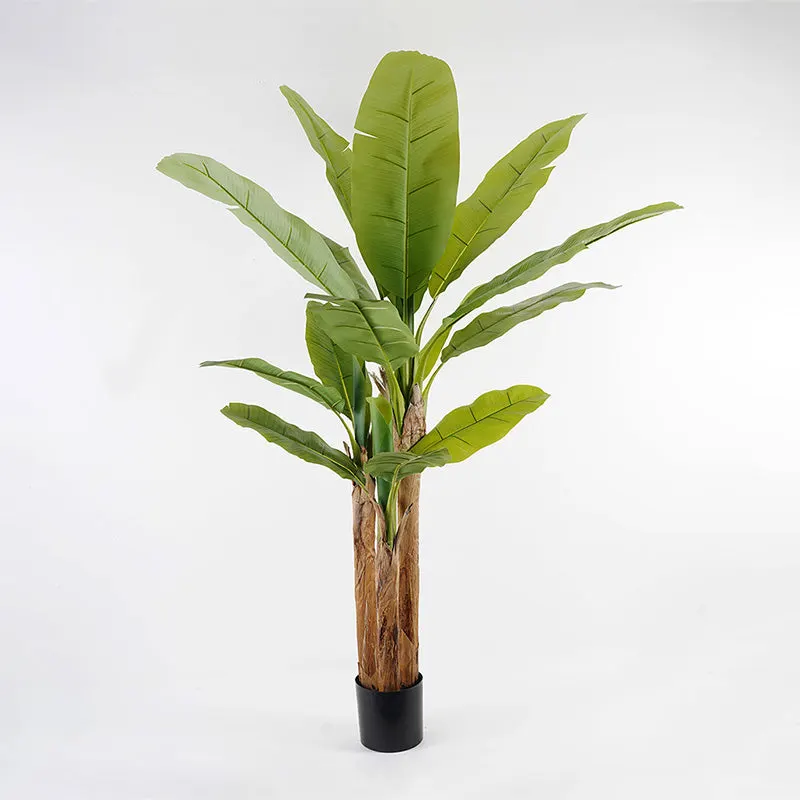 Plantă decorativă în ghiveci Banana Tree, Sintetic, Verde, 53x190 cm - Verde