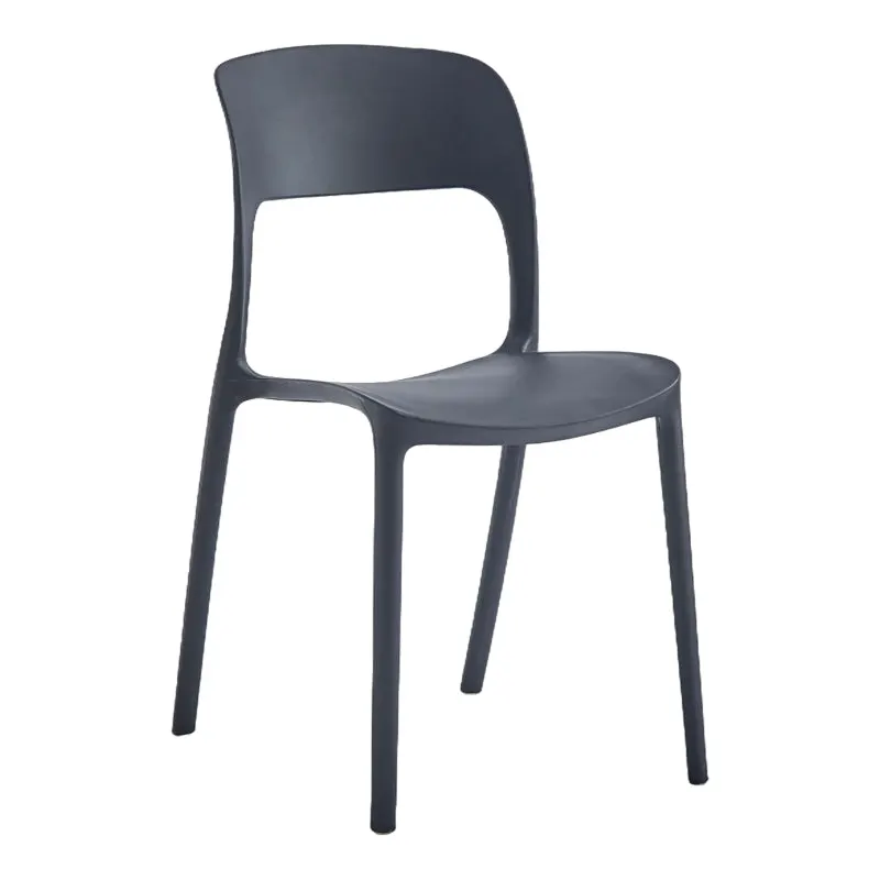 Scaun stivuibil Zanna, Plastic, Negru, 40x53x78 cm - Negru