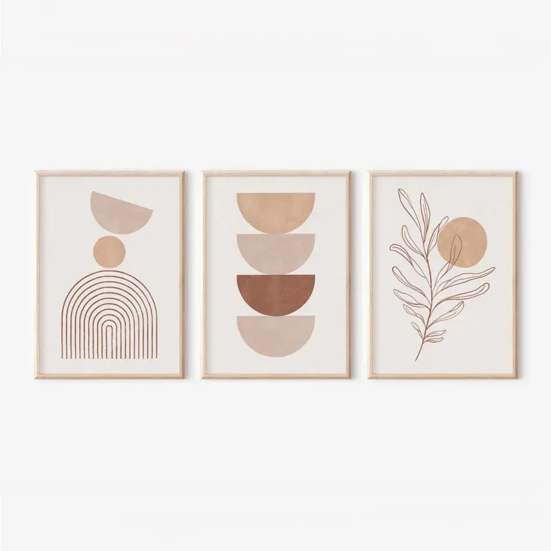 Tablou triptic Teronja, Cu ramă, Multicolor, 33x48 cm - Multicolor