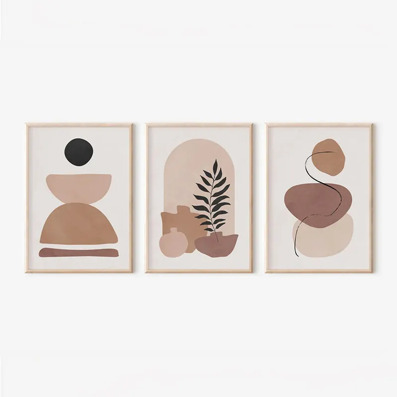 Tablou triptic Halona, Ramă inclusă, Multicolor, 33x48 cm - Multicolor