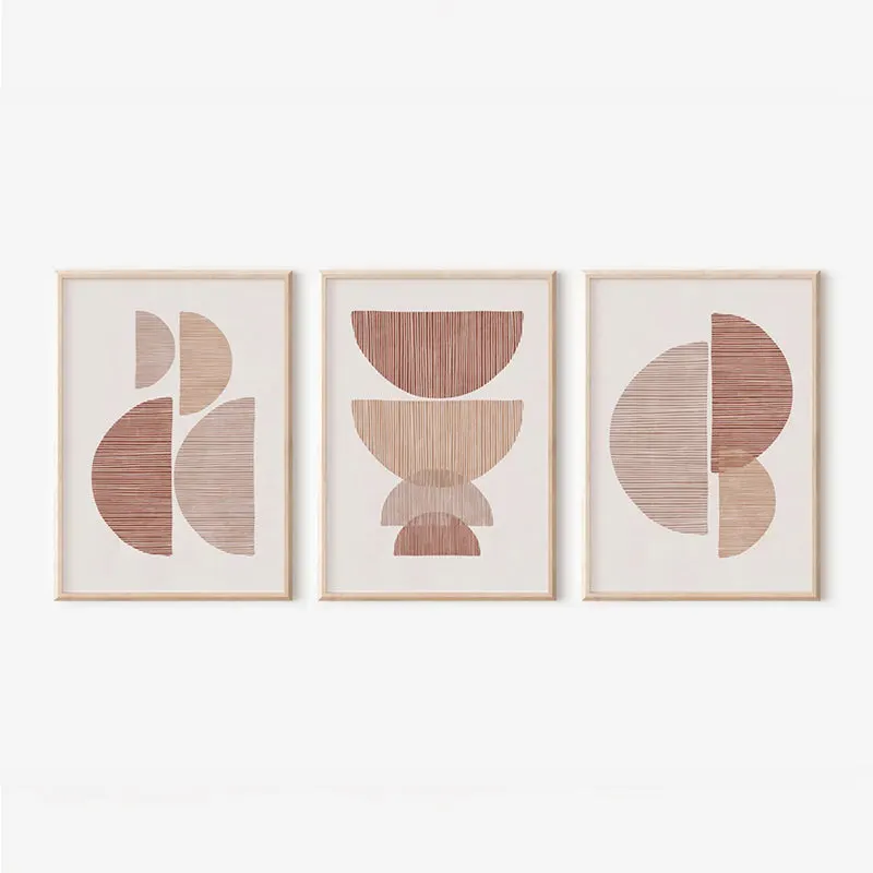 Tablou Peria, stil triptic, cu ramă, Multicolor, 33x48 cm - Multicolor