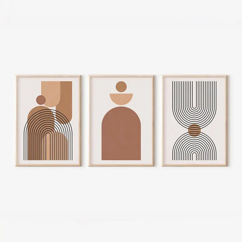 Tablou triptic Rexion, Lemn/Canvas, Multicolor, 33x48 cm - Multicolor