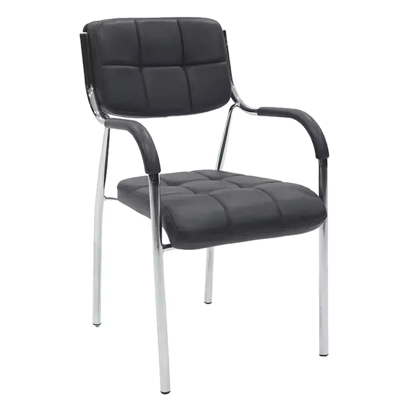 Scaun oaspete superposable Otlen pu-crom 47x45x87 cm, Alb - Negru, 45x47 cm - Negru