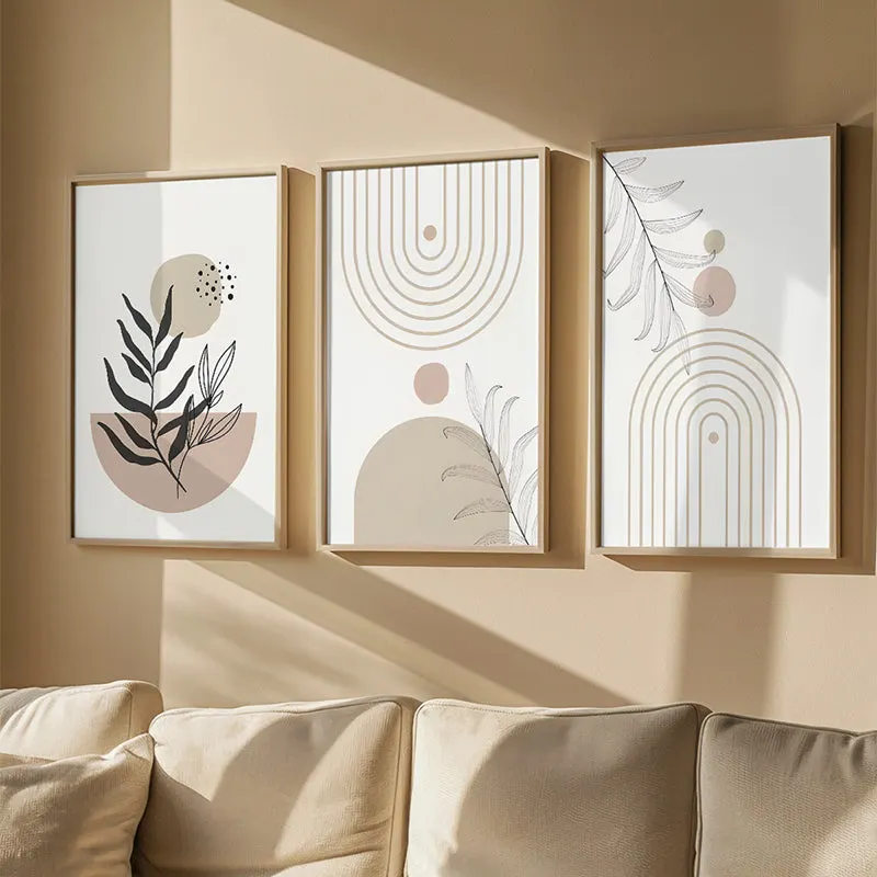 Tablou de perete în rama Solyre, triptic, Lemn, Natur, 33x48 cm - Natur
