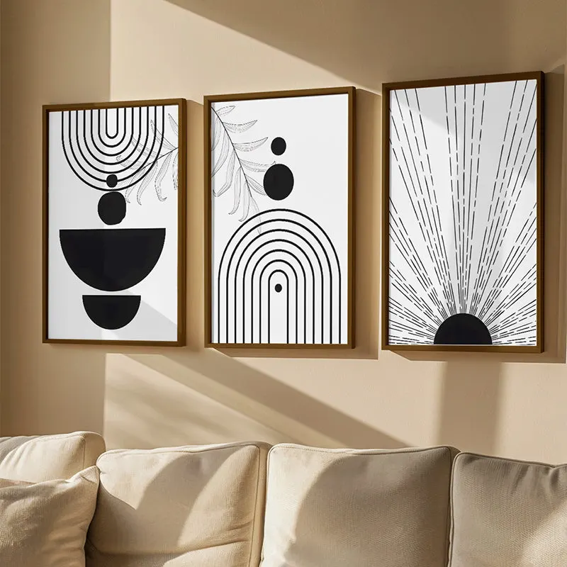 Tablou în rama Docpia triptic, Lemn & Sticla, Multicolor, 33x48 cm - Multicolor