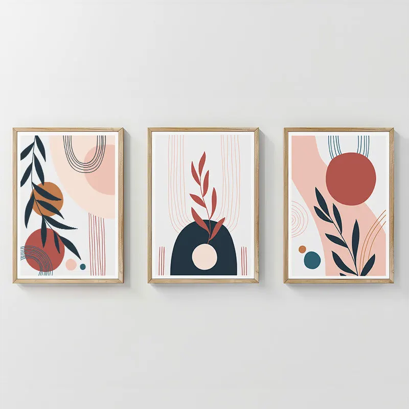Tablou de perete înramat Caeris, triptic, Multicolor, 33x48 cm - Multicolor