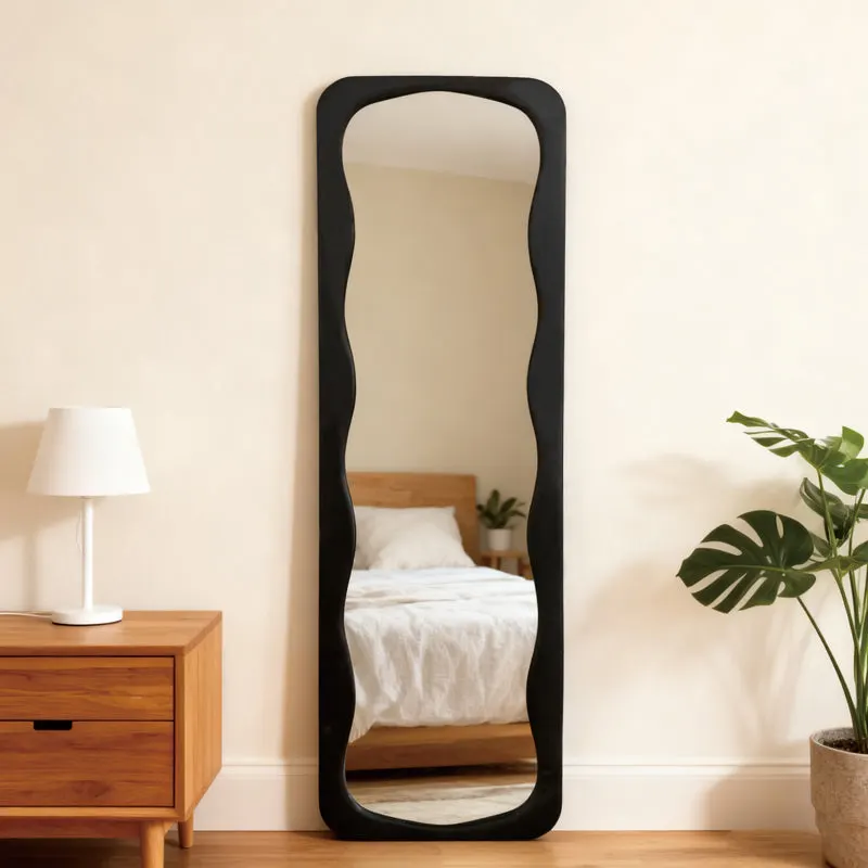 Oglinda de podea Lezour, Catifea, 50x170 cm - Negru