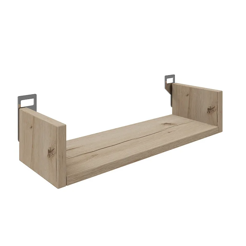 Raft de perete cu functie de depozitare Derva, Lemn, Diverse culori, 45x15x10 cm - Stejar