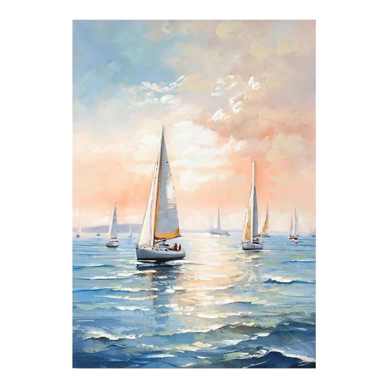 Tablou canvas cu peisaj marin Sailsy, Multicolor, 70x100 cm - Multicolor