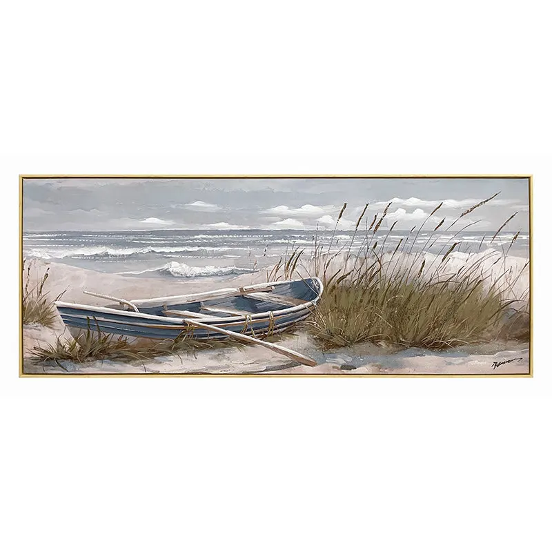 Tablou pe pânza cu rama Barcu, Canvas, Multicolor, 150x60 cm - Multicolor