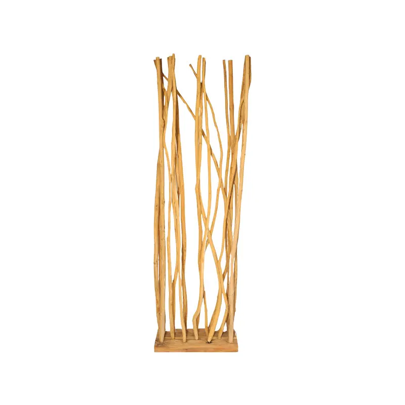 Decoratiune de podea din lemn teak-suar Barbin, Natur, 60x25x200 cm - Natur