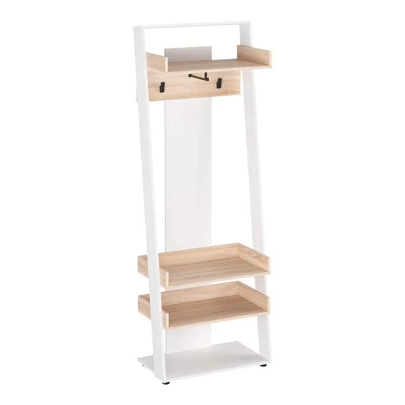 Mobilier de intrare cu functie Sciove, lemn, alb-natur, 70x40x200 cm - Alb