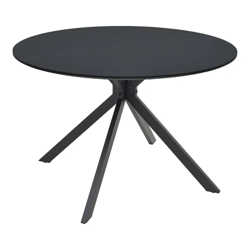 Masă de sufragerie Xuson, Metal, Negru, D120x75 cm - Negru