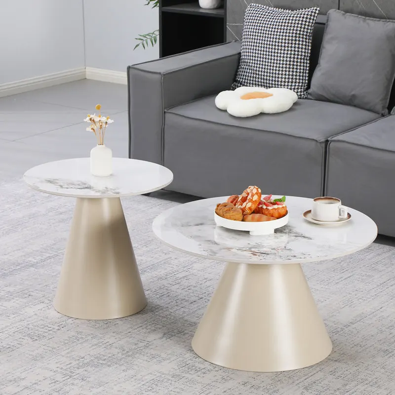 Masuta de cafea Duoma, Metal - Crem