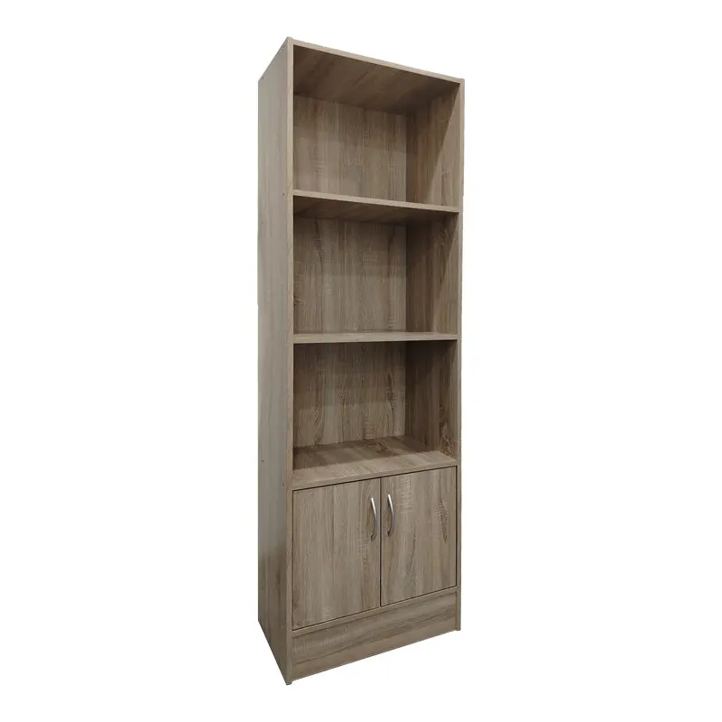 Biblioteca cu rafturi Tekaro, Lemn, Diverse culori, 57x33x180 cm - Stejar