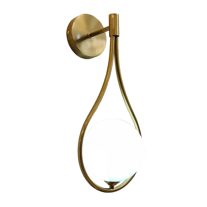 Aplica de perete Teary cu functie de iluminare, metal, aur-alb, 16x12x37 cm - Auriu