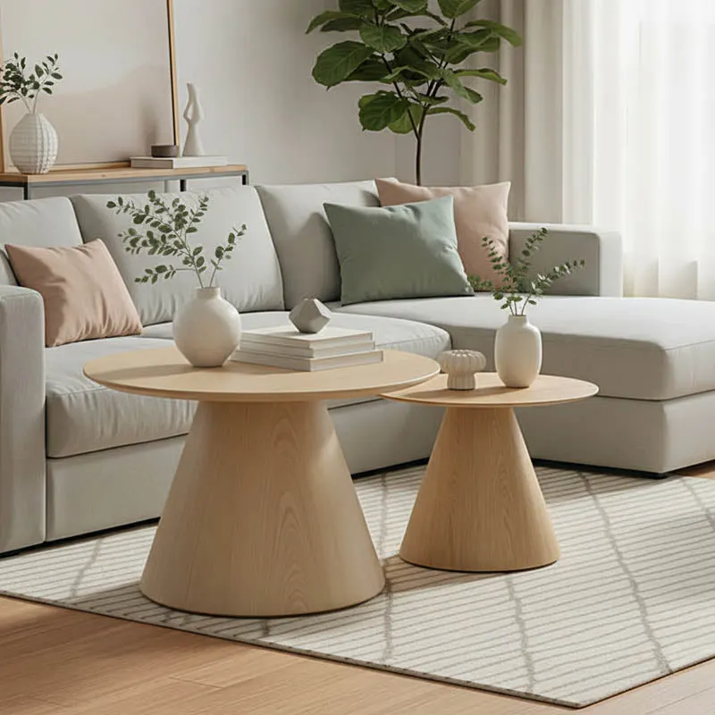 Set de 2 Mese de Cafea, Donda, Stil Sonoma, versatile, 80x80x45 cm - Stejar