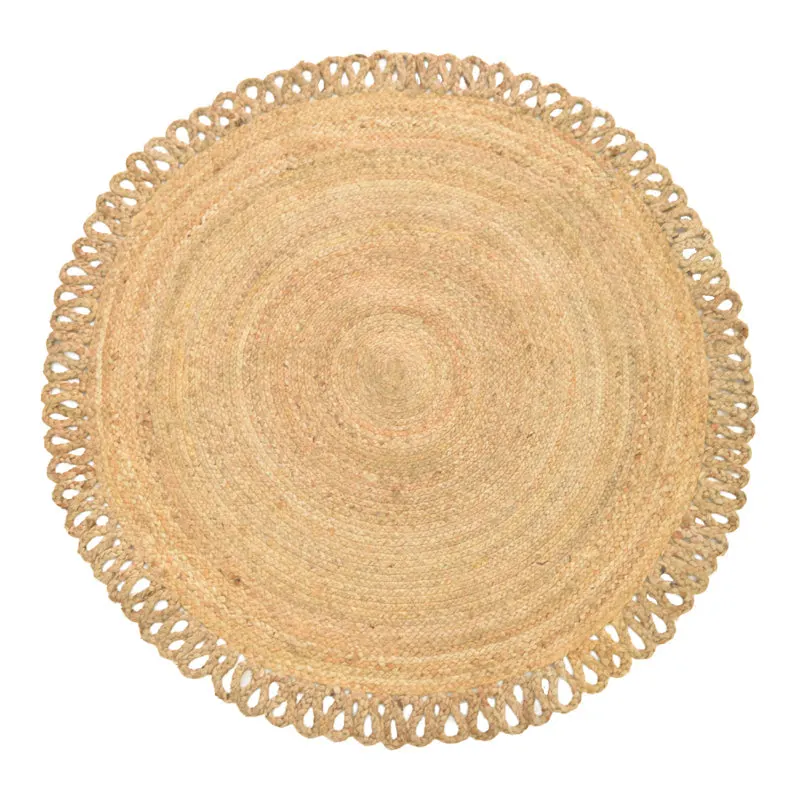 Covor rotund din iuta Prejo, Natural, 120 cm, 120x120 cm - Natur