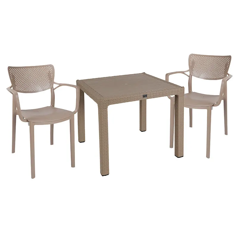 Set de sufragerie Explore-Fontline set 3 piese, Crem, 90x90x74 cm - Bej