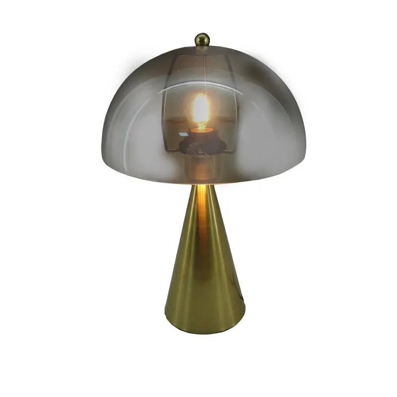 Veioza Illumna metal auriu si sticla, 25x25x37 cm - Auriu