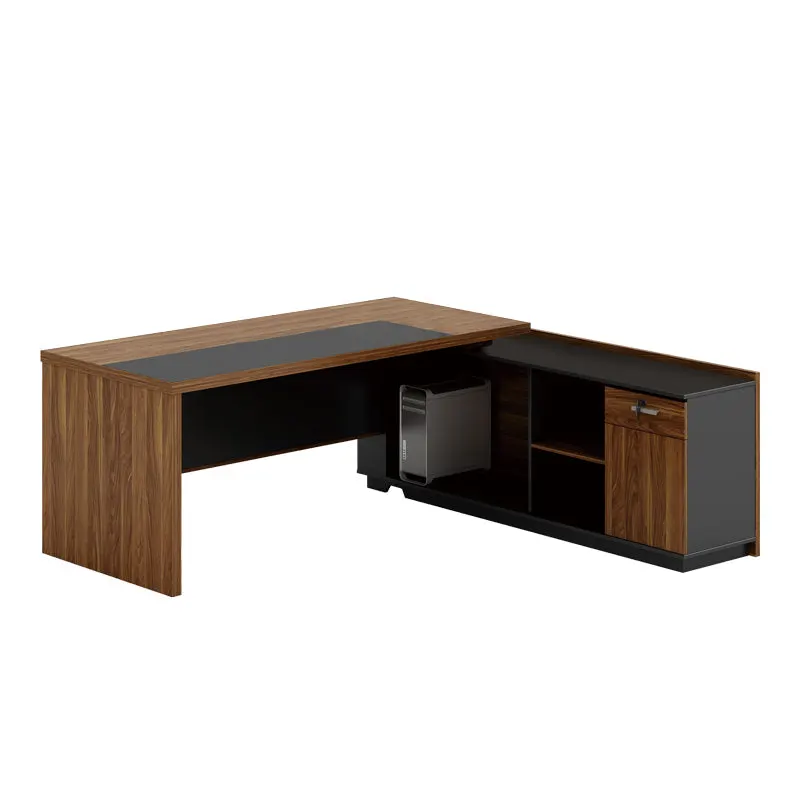Birou Coltar dreapta Oscar, Nuc, 220x180x76 cm - Nuc