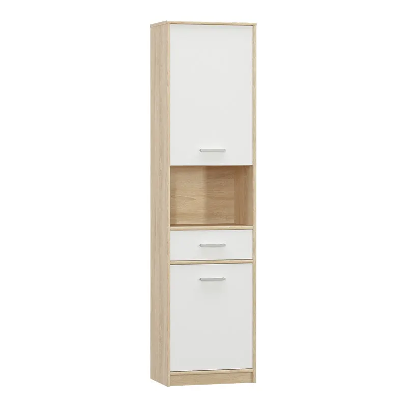 Dulap coloana Letto din stejar, alb mat, 50x34x195 cm - Stejar