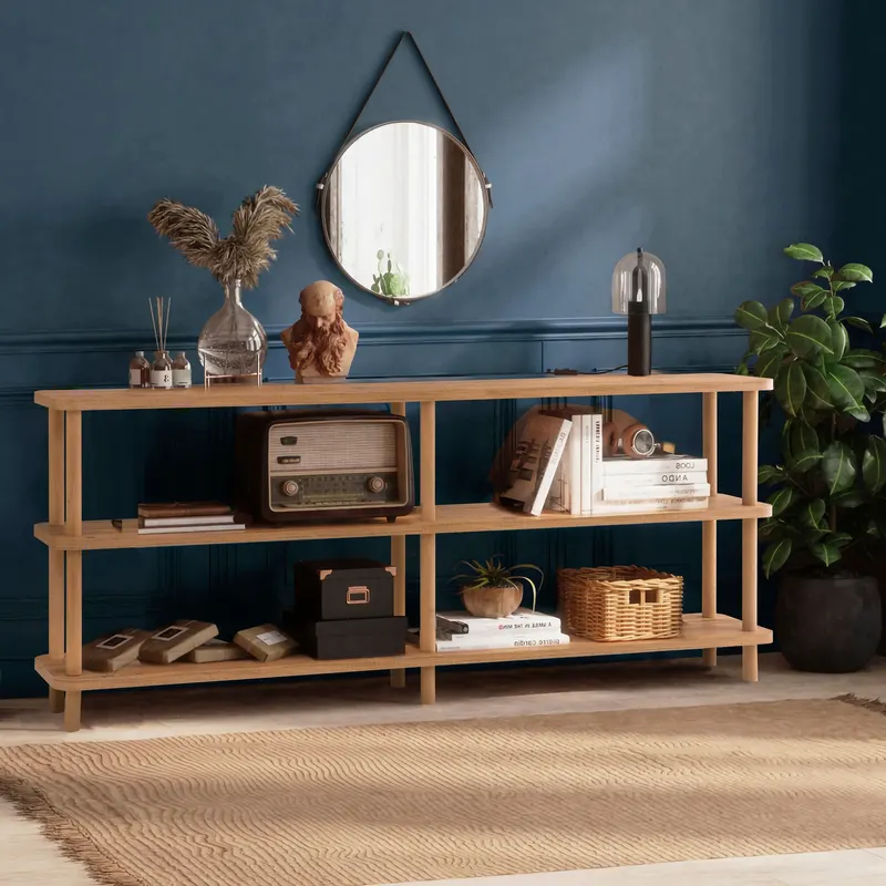 Mobilier Zen, Stejar - Negru, 180x35 cm - Stejar